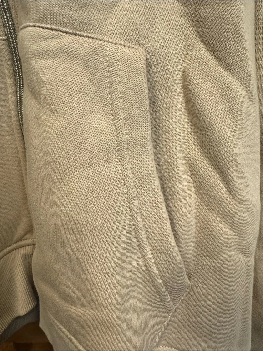 True Religion Men’s Buddha Seal Zip Hoodie XL Beige Tan Horseshoe Logo NWT